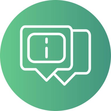 Bilgi Açılır Satır Çizgisi Gradyan Çember Simgesi, Basit Tasarımlı Vektör Resimleri