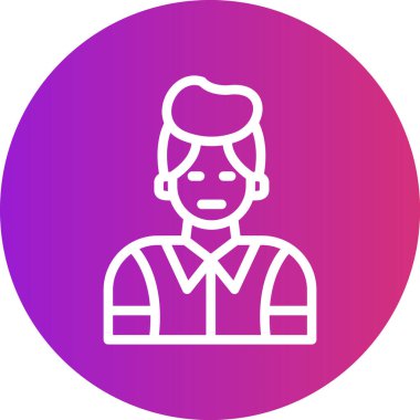 Sanatçı Çizgisi Gradyan Çemberi Simgesi, Basit Tasarımlı Vektör İllüstrasyonu