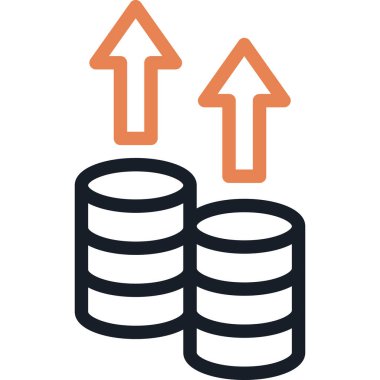 Enflasyon Değerlendirme Çizgisi Simgesi, Basit Tasarımlı Vektör Resimleri