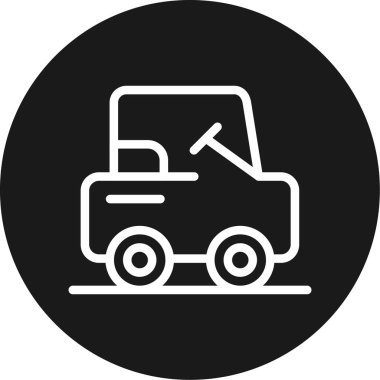 Forklift Satırı Çemberi BG Simgesi, Basit Tasarımlı Vektör Resimleri