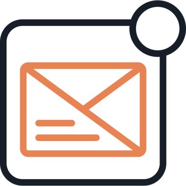 E- posta Bildirimi Satırı Simgesi, Basit Tasarımlı Vektör Resimleri