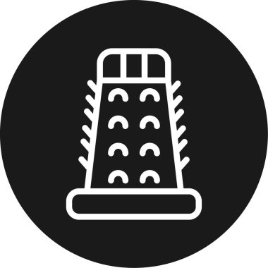 Cheese Grater Line Circle BG Simgesi, Basit Tasarımlı Vektör Resimleri