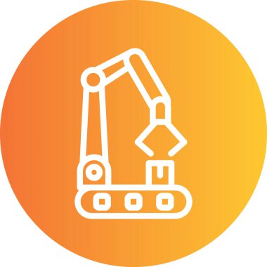 Prodüksiyon Çalışma Çizgisi Gradyan Çemberi Simgesi, Basit Tasarımlı Vektör Resimleri