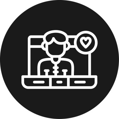 Kullanıcı Deneyimi Satırı Çemberi BG Simgesi, Basit Tasarımlı Vektör Resimleri