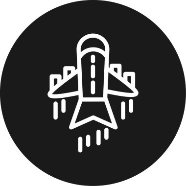 Kargo Düzlem Çizgisi Çemberi BG Simgesi, Basit Tasarımlı Vektör Resimleri