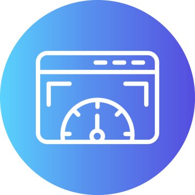 Sayfa Hızı Eniyileştirme Satırı Gradyan Çember Simgesi, Basit Tasarımlı Vektör Resimleri