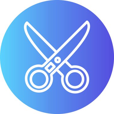 Makas Çizgisi Gradyan Çemberi Simgesi, Basit Tasarımlı Vektör Resimleri