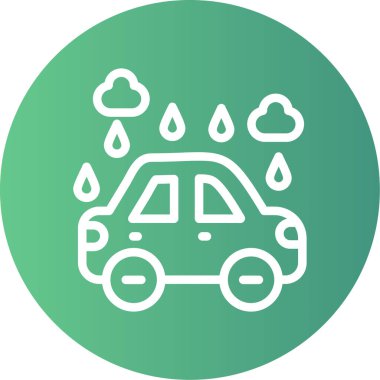 Bir otomobil hattındaki su damlacıkları Gradyan Çember Simgesi, Basit Tasarımlı Vektör Resimleri