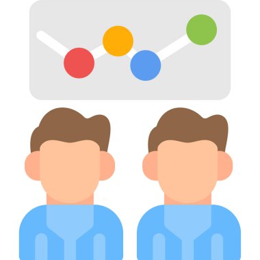 Takım Performans Düz Simgesi, Basit Tasarımlı Vektör İllüzyonu