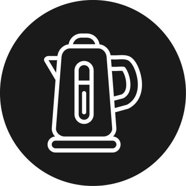 Elektrik Kettle Hattı Çemberi BG Simgesi, Basit Tasarımlı Vektör Resimleri