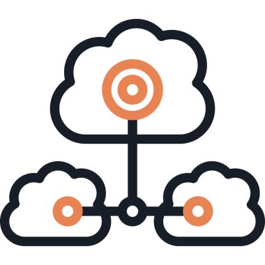 Bulut Mimarisi Satırı Simge Ögesi, Basit Tasarımlı Vektör Resimleri