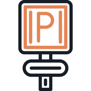 Park İmzalama Satırı Simgesi, Basit Tasarımlı Vektör İllüstrasyonu