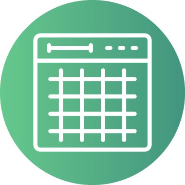 Izgara Satırı Gradyan Çemberi Simgesi, Basit Tasarımlı Vektör Resimleri