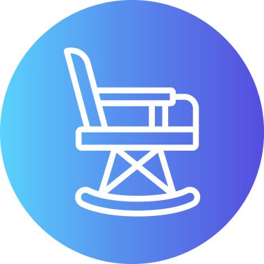 Sallanan Sandalye Çizgisi Gradyan Çemberi Simgesi, Basit Tasarımlı Vektör Resimleri