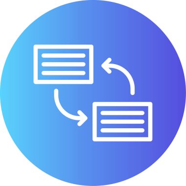 Veri Eşzamanlama Satırı Gradyan Çemberi Simgesi, Basit Tasarım ile Vektör Resimleri