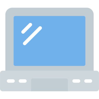Laptop Düz Simge, Basit Tasarımlı Vektör Resimleri