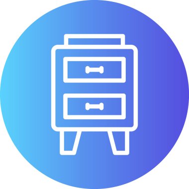 Nightstand Çizgisi Gradyan Çemberi Simgesi, Basit Tasarımlı Vektör Resimleri