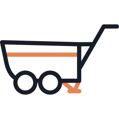 El Arabası Satırı Simgesi, Basit Tasarımlı Vektör Resimleri