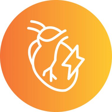 Kardiyovasküler Sağlık Hattı Gradyan Çember Simgesi, Basit Tasarımlı Vektör Resimleri