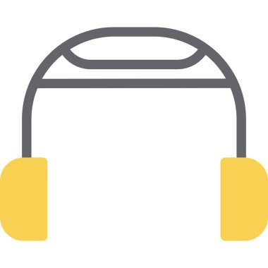 Kulak Koruyucu Düz Simge, Basit Tasarımlı Vektör İllüstrasyonu