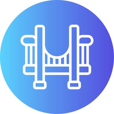 Köprü Tasarımı Çizgisi Gradyan Çemberi Simgesi, Basit Tasarımlı Vektör Resimleri