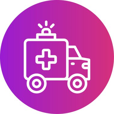 Ambulans Hattı Gradyan Çemberi Simgesi, Basit Tasarımlı Vektör Resimleri