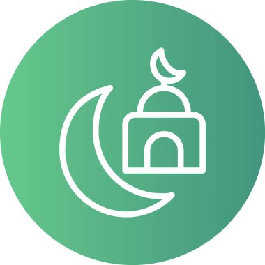 Ramdan Kareem Çizgisi Gradyan Çemberi Simgesi, Basit Tasarımlı Vektör Resimleri