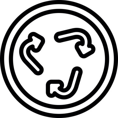 Simge Çizgisi Geri Dönüşüm Simgesi, Basit Tasarımlı Vektör Resimleri