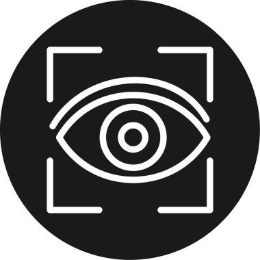 Bilgisayar Görüş Çizgisi Çemberi BG Simgesi, Basit Tasarımlı Vektör Resimleri