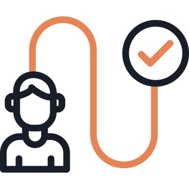 Müşteri Seyahat Çizgisi Simgesi, Basit Tasarımlı Vektör İllüstrasyonu