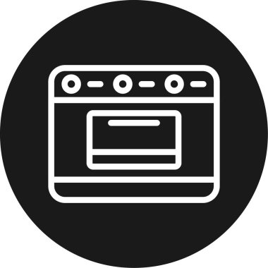 Fırın Satırı Çemberi BG Simgesi, Basit Tasarımlı Vektör Resimleri