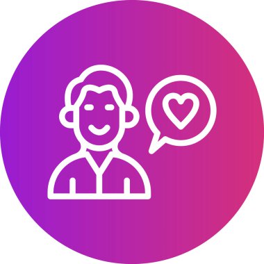 Arkadaşlık Bakım Hattı Gradyan Çemberi Simgesi, Basit Tasarımlı Vektör İllüstrasyonu