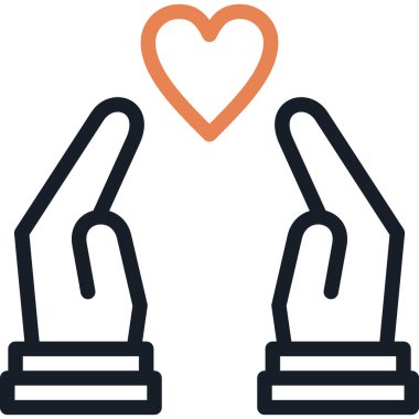 Sevilen Eller Çizgisi Simgesi, Basit Tasarımlı Vektör Resimleri