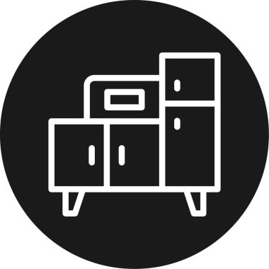 Kiler Çizgisi Çemberi BG Simgesi, Basit Tasarımlı Vektör Resimleri