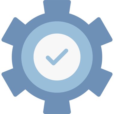 Üretkenlik Düz Simgesi, Basit Tasarımlı Vektör İllüstrasyonu