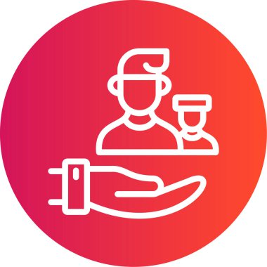 Grup Çizgisi Gradyan Çemberi Simgesi, Basit Tasarımlı Vektör Resmini Destekle