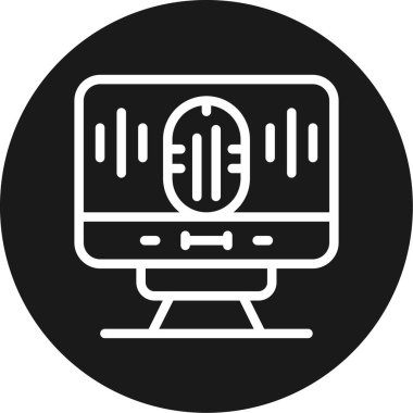 Ses Kayıt Satırı Çemberi BG Simgesi, Basit Tasarımlı Vektör Resimleri