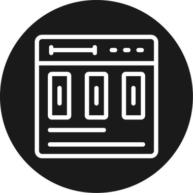 Kullanıcı Arayüzü Satırı Çemberi BG Simgesi, Basit Tasarımlı Vektör Resimleri