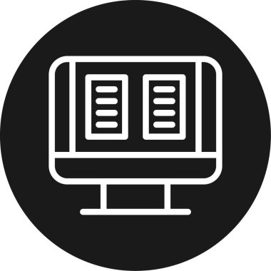 Animasyon Satırı Çemberi BG Simgesi, Basit Tasarımlı Vektör Resimleri Öğreniliyor