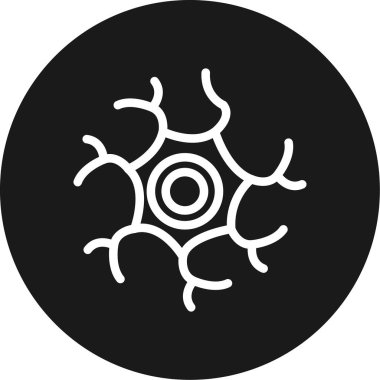 Sinir Sistemi Çizgisi Çemberi BG Simgesi, Basit Tasarımlı Vektör Resimleri