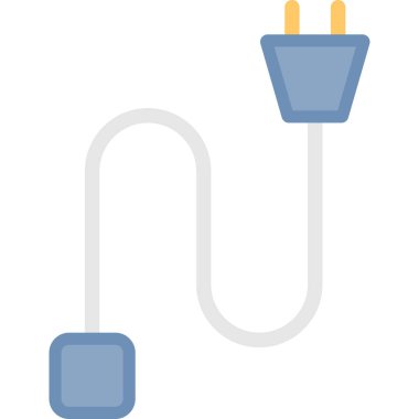 Ağ Kablo Düz Simgesi, Basit Tasarımlı Vektör Resimleri