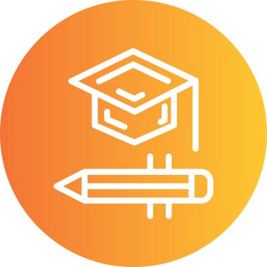 Öğrenme Satırı Gradyan Çemberi Simgesi, Basit Tasarımlı Vektör Resimleri