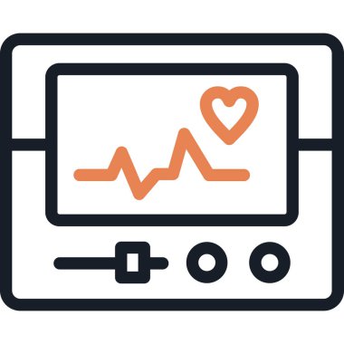 Kalp pili Satırı Simgesi, Basit Tasarımlı Vektör İllüstrasyonu