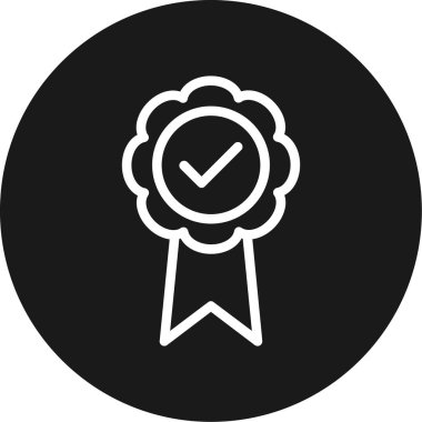 Bilgi Rozeti Çizgisi Çemberi BG Simgesi, Basit Tasarımlı Vektör Resimleri