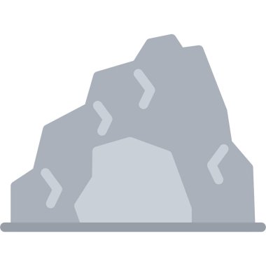 Tarih Öncesi Düz Mağara Simgesi, Basit Tasarımlı Vektör Resimleri