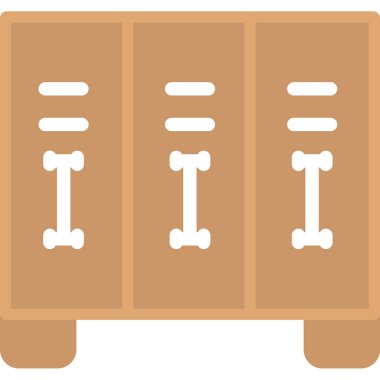 Ofis Dolabı Düz Simgesi, Basit Tasarımlı Vektör Resimleri