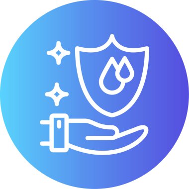 Temiz Su Projesi Çizgisi Gradyan Çemberi Simgesi, Basit Tasarımlı Vektör Resimleri