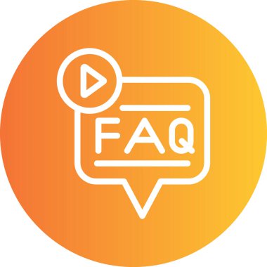 FAQ Bölüm Çizgisi Gradyan Çemberi Simgesi, Basit Tasarımlı Vektör Resimleri