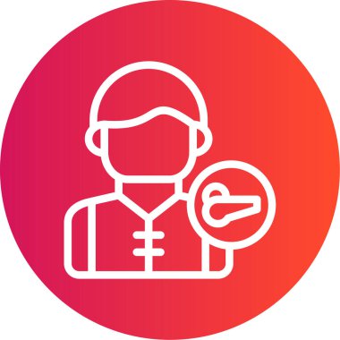 Yaşam koçu Çizgisi Gradyan Çemberi Simgesi, Basit Tasarımlı Vektör İllüzyonu