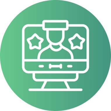 Kullanıcı Reytingleri Satırı Gradyan Çemberi Simgesi, Basit Tasarımlı Vektör Resimleri